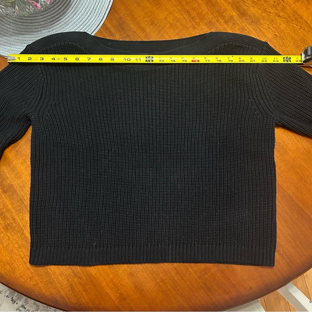 Quince 100% Organic Cotton Black Fisherman Boatneck Sweater - Picture 7 of 8